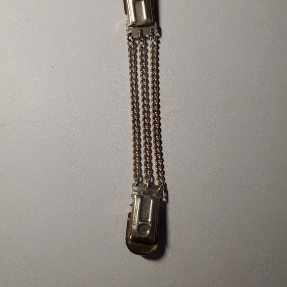 Vintage 70s Sweater Guard 3-Chains Butterflies Collar Jewelry - Picture 6 of 8